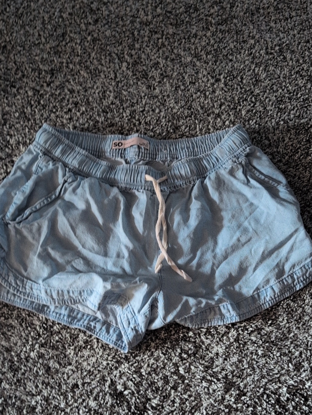 SO Light Blue Women's Athletic Drawstring Shorts